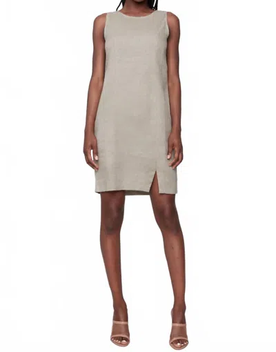 Charlie B Solid Sleeveless Crew Neck Linen Dress In Celadon In Pink
