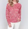 Charlie B Space Dye Crew Neck Sweater In Magenta In Pink