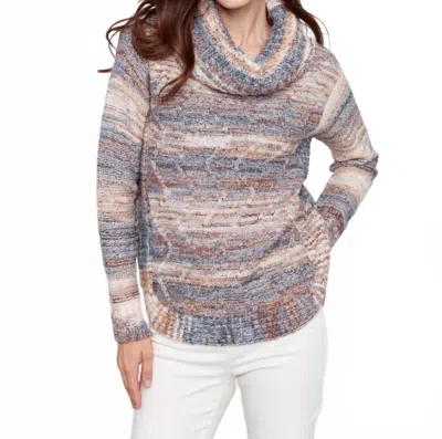 Charlie B Space Dye Turtle Neck Sweater In Multi