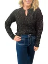 Charlie B Speckel Chord Sweater In Black In Black