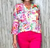 Charlie B Spring Treasure Gauze Blouse In Pink Multi In Pink