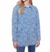 Charlie B Star Quilted Denim Jacket In Light Blue In Blue
