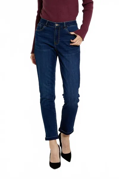 Charlie B Stone Wash Mom Jeans In Medium Blue