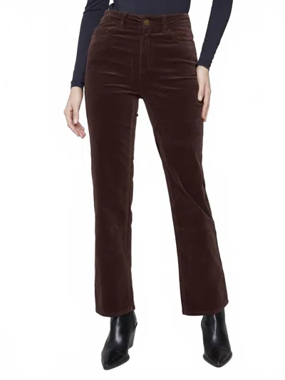 Charlie B Straight Leg Corduroy Pants In Mocha In Brown