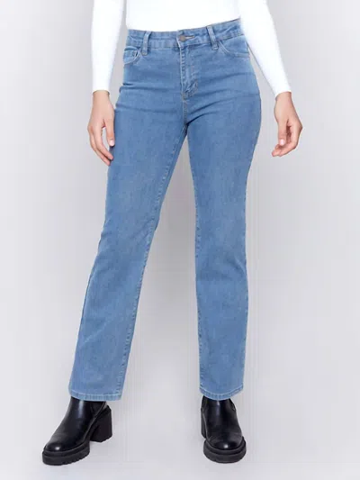 Charlie B Straight Leg Jeans In Denim In Multi