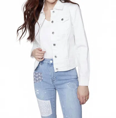 Charlie B Stretch Basic Denim Jacket In White