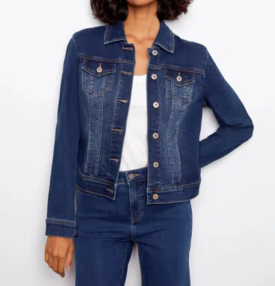 Charlie B Stretch Denim Jacket In Indigo In Multi