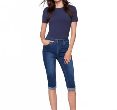 Charlie B Stretch Denim Pedal Pushers In Indigo In Blue