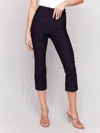 Charlie B Stretch Pull-on Capri Pants In Navy In Blue