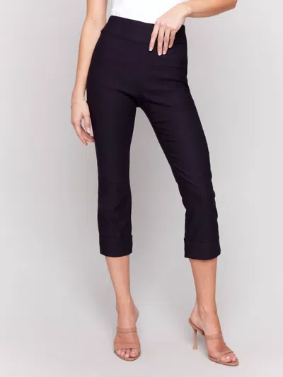 Charlie B Stretch Pull-on Capri Pants In Navy In Blue