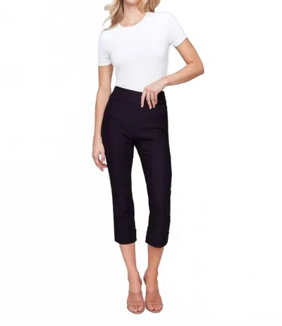 Charlie B Stretch Pull-on Capri Pants In Navy In Blue