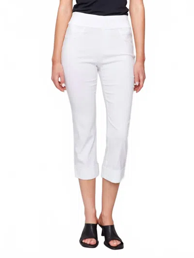 Charlie B Stretch Pull-on Capri Pants In White