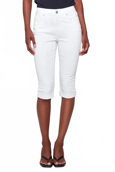 Charlie B Stretch Twill Pedal Pusher Pants In White