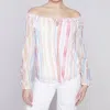 Charlie B Strip Print Blouse In Multi In Multi