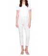 Charlie B Stripe Capri Pant In Greige In White