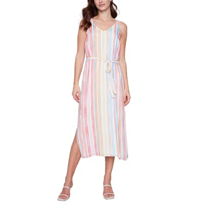 Charlie B Stripe Sleeveless Dress In Multi