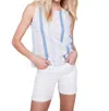 Charlie B Stripe Top In Denim In Multi