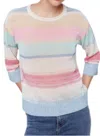 Charlie B Striped Crewneck Sweater In Pastel In Multi