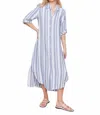 Charlie B Striped Linen Maxi Dress In Rayures Stripes