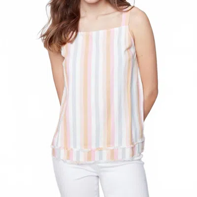 Charlie B Striped Linen Tank Top In Banana In Multi