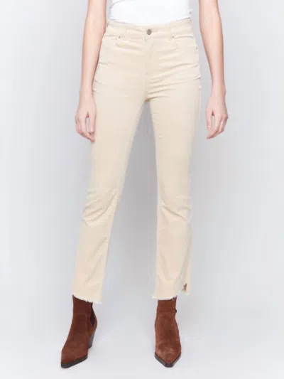 Charlie B Bootcut Stretch Twill Pants In Natural In White