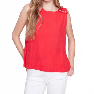 Charlie B Summer Layering Tank Top In Cherry In Red