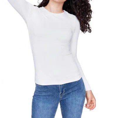 Charlie B Super Stretch Long Sleeve Crew Neck Top In Natural