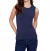 Charlie B Super Stretch Sleeveless Top In Navy In Blue