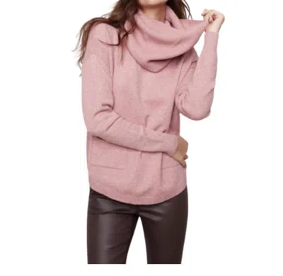 Charlie B Sweater With Detachable Scarf In Woodrose In Multi