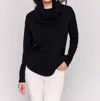 Charlie B Sweater With Removable Scarf In Noir Black