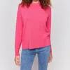 Charlie B Sweater With Side Buttons In Magenta In Pink