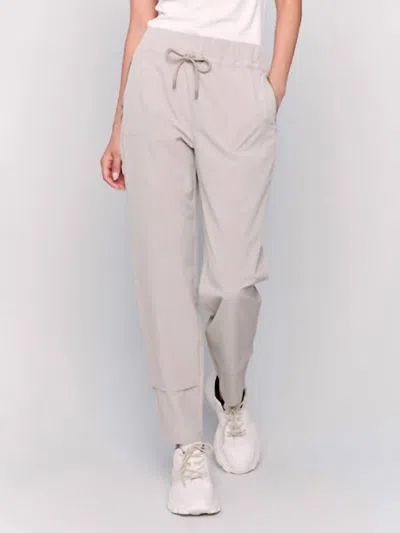 Charlie B Techno Pull-on Pants In Khaki In Green