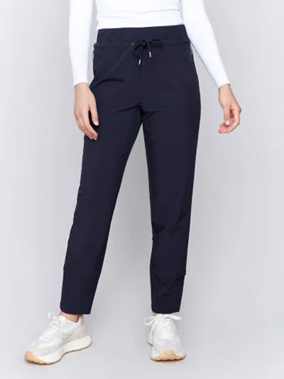 Charlie B Techno Pull-on Pants In Navy In Blue