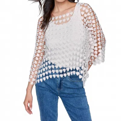 Charlie B Textured Crochet Heart Top In Natural In White