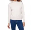 Charlie B Textured Soutache Crew Neck Sweater In Heather Oatmeal In White