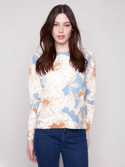 Charlie B The Tahoe Knit Crew Sweater In Brume In White