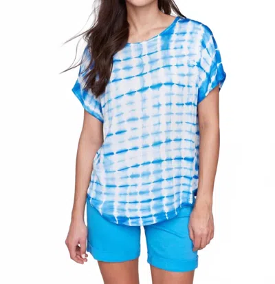 Charlie B Tie Dye Dolman Top In Azure