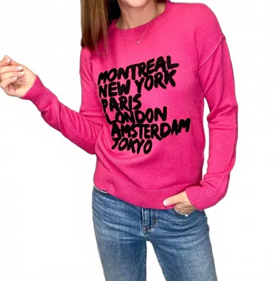 Charlie B Traveling The World Sweater In Fuchsia In Brown