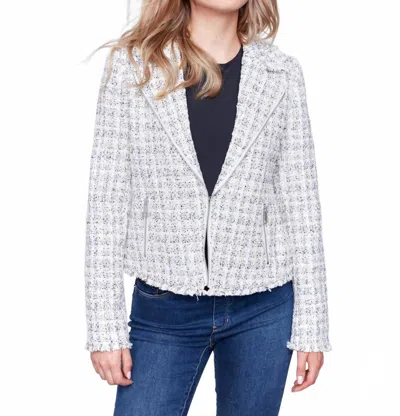 Charlie B Tweed Moto Jacket In White