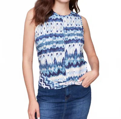 Charlie B Twisted Hem Top In Lake Tahoe In Blue
