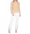 Charlie B V-neck Fishnet Top In Gold In Neutral