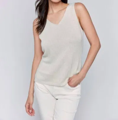 Charlie B V-neck Knit Tank In Gold