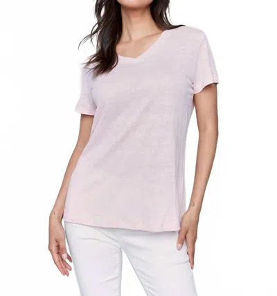Charlie B V-neck Linen Tee In Petal