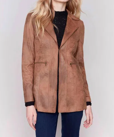 Charlie B Vintage Faux Jacket In Truffe