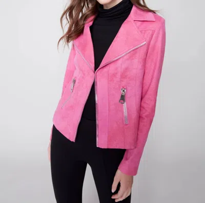 Charlie B Vintage Faux Leather Jacket In Orchid