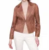 Charlie B Vintage Faux Leather Jacket In Truffle In Multi