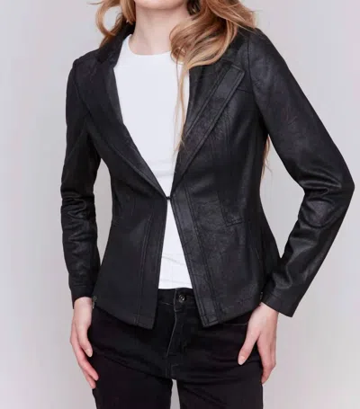 Charlie B Vintage Leather Jacket In Black