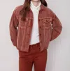 Charlie B Washed-out Corduroy Jacket In Cinnamon In Multi