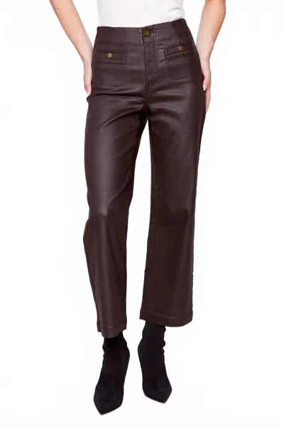 Charlie B Wax Flare Leg Pants In Mocha In Multi
