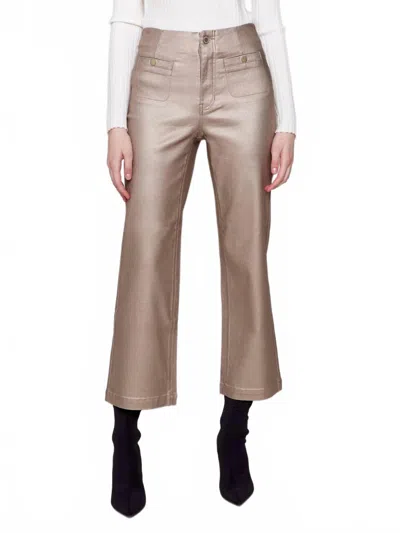 CHARLIE B WAX FLARE PANT IN BRONZE